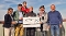 V.l.n.r.: Vasanthi Brüggemann, Sascha Wiedenhöft, Michael Härtwig, Svenja Burghardt (jeweils DB Cargo) sowie Steffi Meyer (Stiftungsfamilie) und Torsten Prange (DB Cargo)
